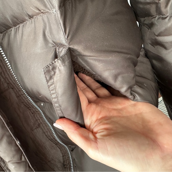 Eddie Bauer Goose Down Parka Jacket Coat, Brown Small - Picture 8 of 9